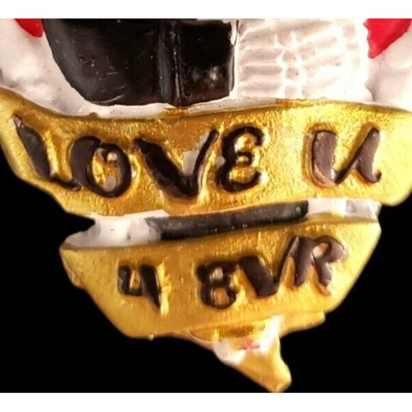 Sugar Skull Day of the Dead Love U 4 Skeleton Couple Heart Ornament Valentine - Picture 6 of 12